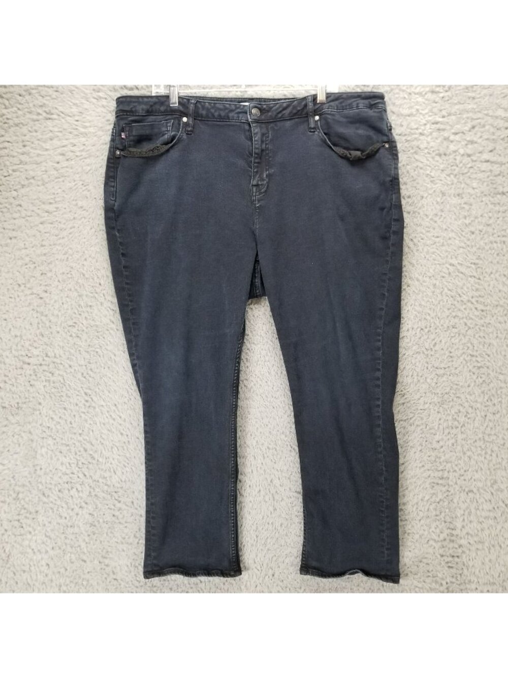 Vigoss Jeans Womens Size Plus 24 Black Marley Stretch Denim Skinny
